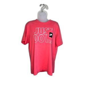Nike Women’s Red Coral “Just Do It” Graphic T‑Shirt – Size M